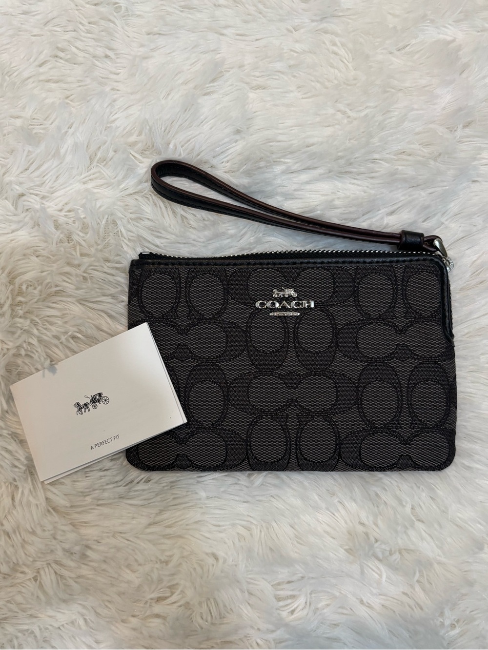 Coach Signature C Black Wristlet